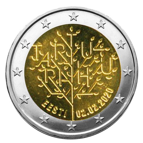 2 EURO COMMEMORATIVE 2020 : ESTONIE (100 ans du Traité de Tartu signé le 14 octobre 1920)