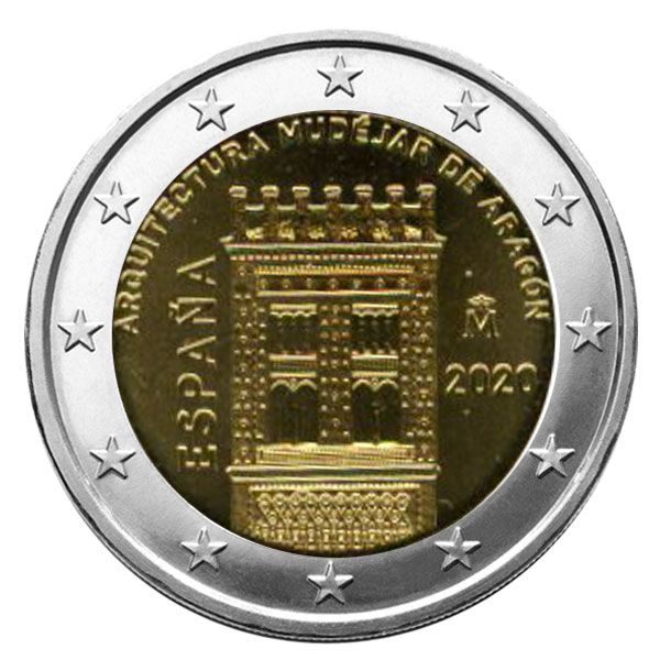 2 EURO COMMEMORATIVE 2020 : ESPAGNE (ARCHITECTURE MUDEJARE D´ARAGON)