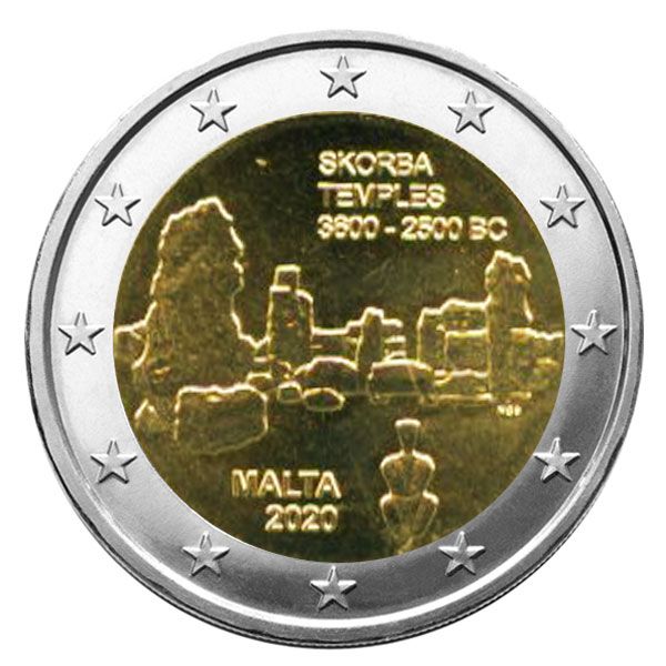 2 EURO COMMEMORATIVE 2020 : MALTE (Temples de Skorba)