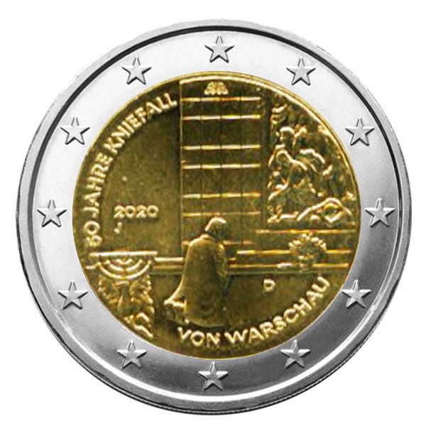 2 EURO COMMEMORATIVE 2020 : ALLEMAGNE (Génuflexion de Willy Brandt à Varsovie)