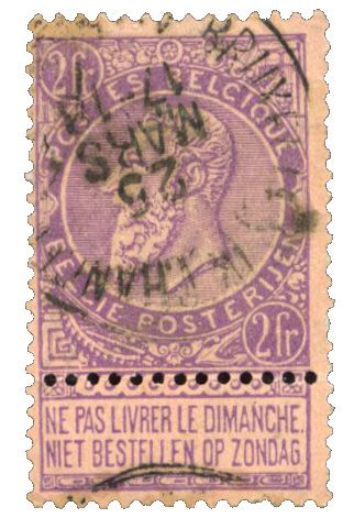 n°66 obl. - Timbre BELGIQUE  Poste