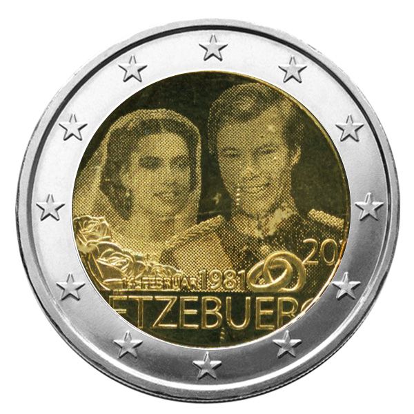 2 EURO COMMEMORATIVE 2021 : LUXEMBOURG (Mariage du Grand Duc Henri--Version hologramme)