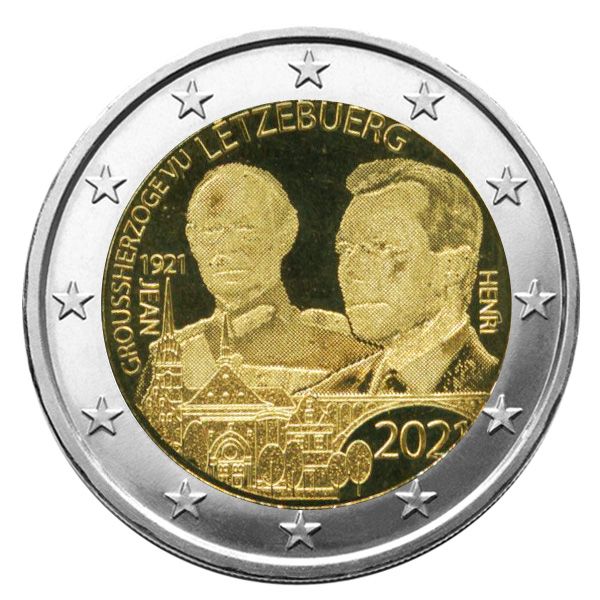 2 EURO COMMEMORATIVE 2021 : LUXEMBOURG (100 Ans du Prince Jean-Version hologramme)