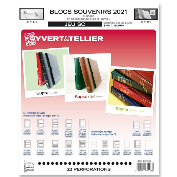 BLOCS SOUVENIRS SC : 2021 (JEUX AVEC POCHETTES)