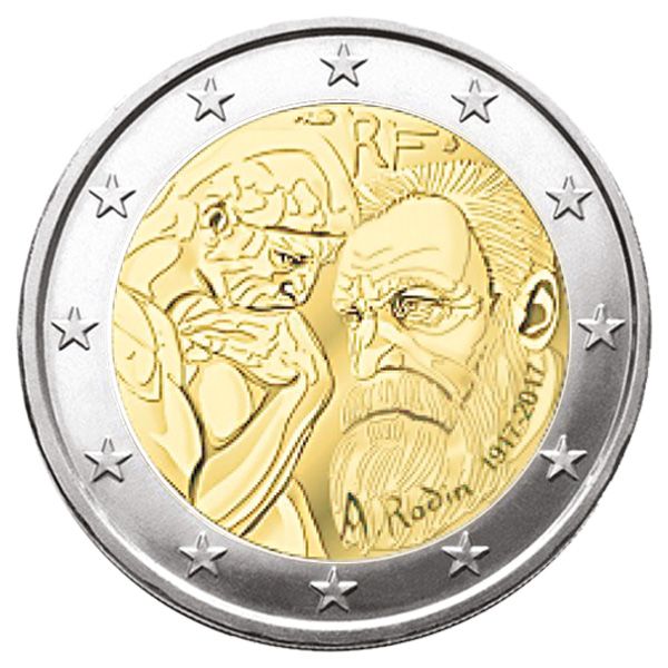 2 EURO COMMEMORATIVE 2017 : FRANCE (AUGUSTE RODIN)