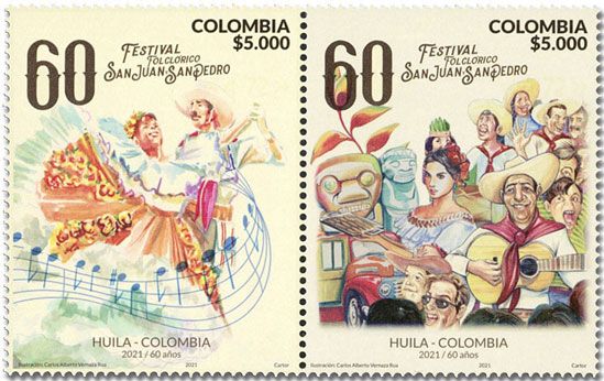 n° 2244/2245 - Timbre COLOMBIE Poste