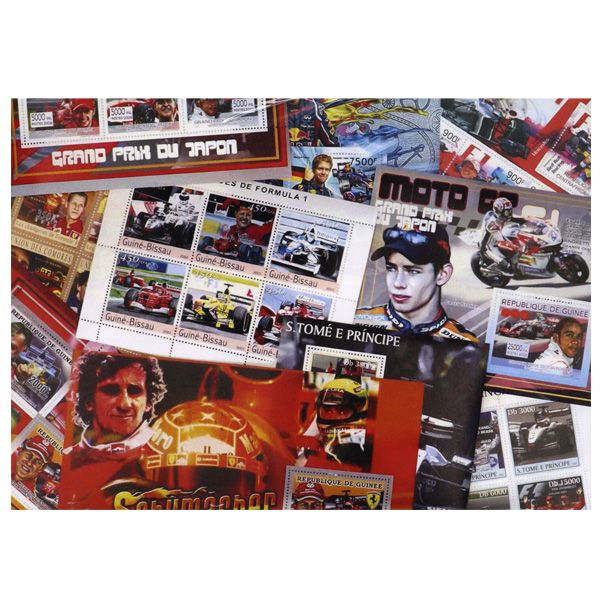 VOITURES DE COURSE (FORMULE 1) : pochette de 20 timbres (Neufs)