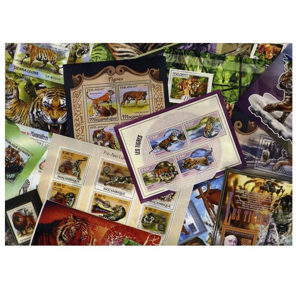 TIGRES : pochette de 20 timbres (Neufs)