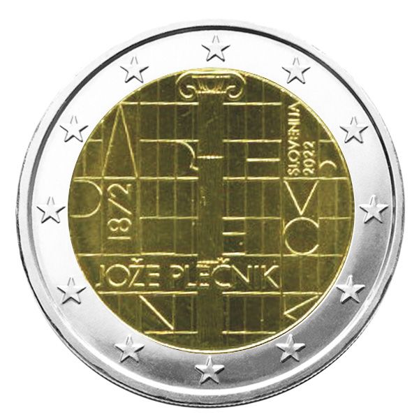 2 EURO COMMEMORATIVE 2022 : SLOVENIE (Naissance de Joze Plecnik)