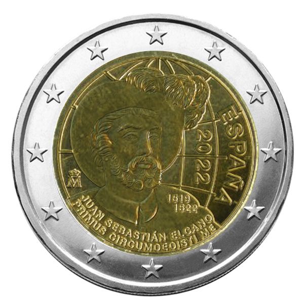 2 EURO COMMEMORATIVE 2022 : ESPAGNE (Première circumnavigation)