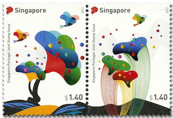 n° 2443/2444 - Timbre SINGAPOUR Poste