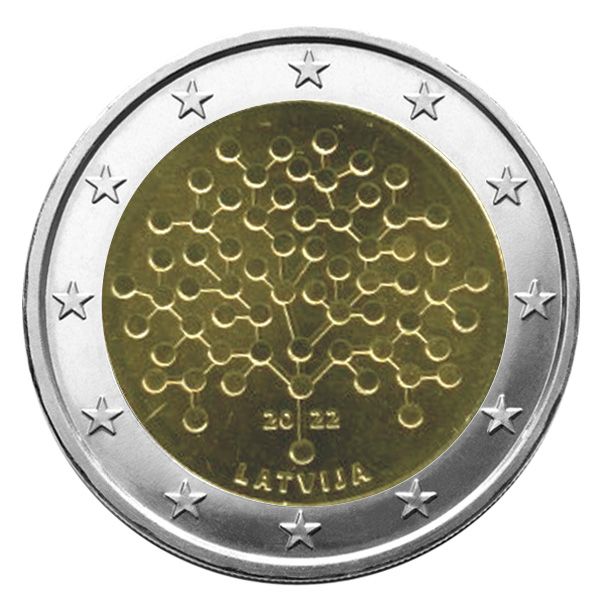 2 EURO COMMEMORATIVE 2022 : LETTONIE (Culture Financière)