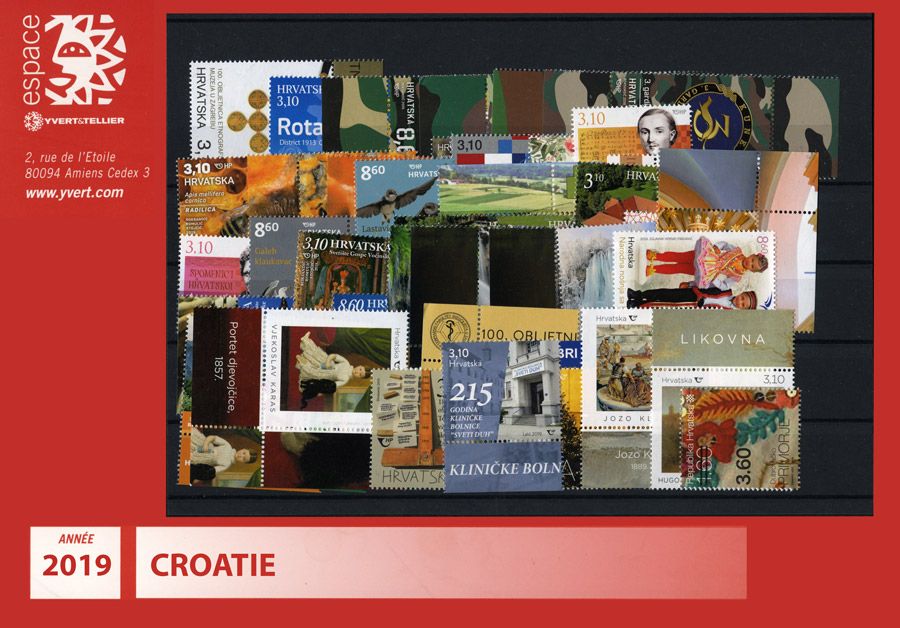 n° 1244/1321 - Timbre CROATIE Année Complète (2019)