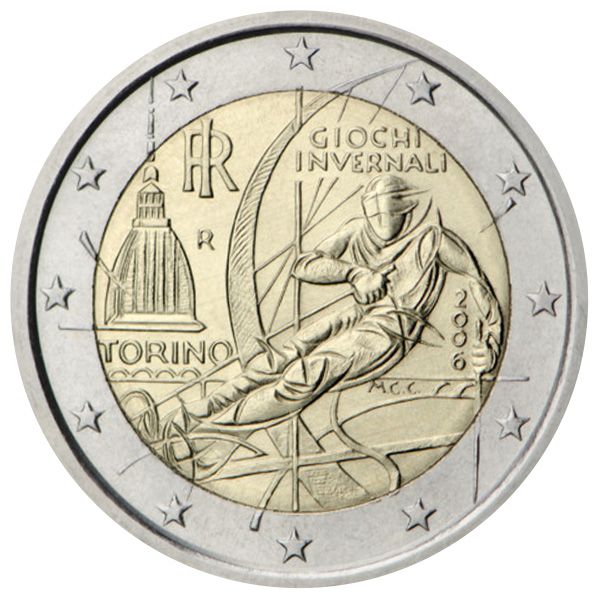 2 EURO COMMEMORATIVE 2006 : ITALIE (XXe Jeux olympiques d'hiver de Turin de 2006)