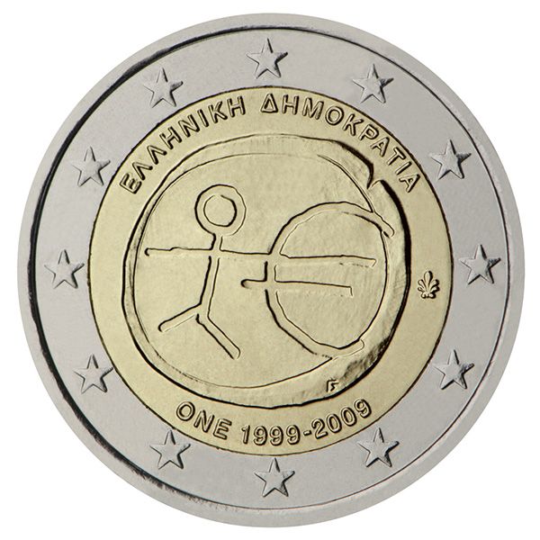 2 EURO COMMEMORATIVE 2009 : GRECE (10e anniversaire de l´Union Économique et Monétaire)