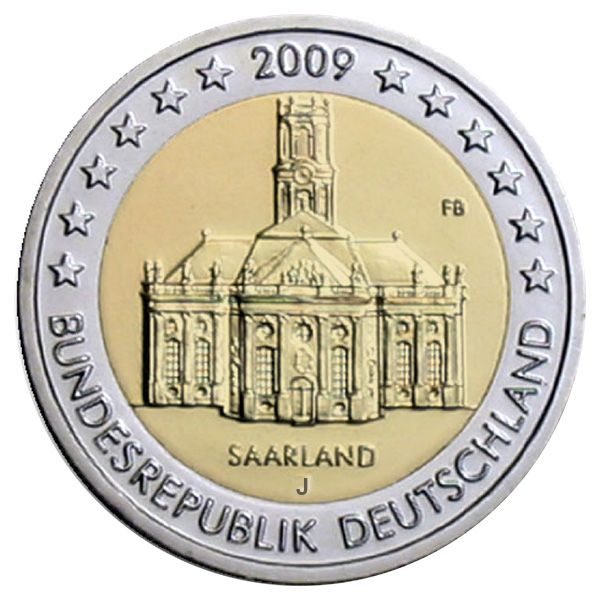 2 EURO COMMEMORATIVE 2009 : ALLEMAGNE - J (Présidence de la Sarre au Bundesrat)