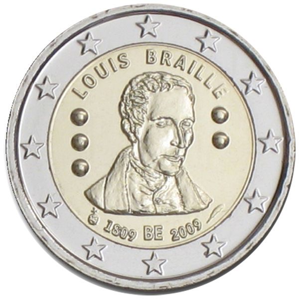 2 EURO COMMEMORATIVE 2009 : BELGIQUE (200e anniversaire de la naissance de Louis BRAILLE)