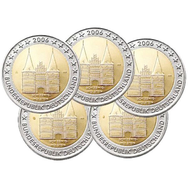 2 EURO COMMEMORATIVE 2006 : ALLEMAGNE (HEIDELBERG les 5 pièces)