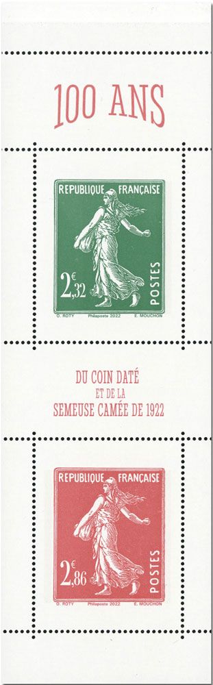 n° 1530 (n° 5607/5610) - Timbre France Carnets Divers (100 ans du coin daté et de la Semeuse camée)