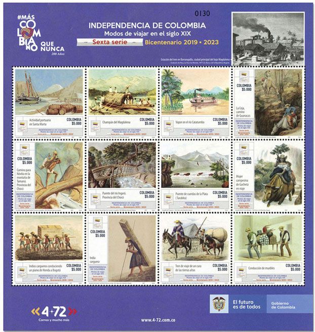 n° 2219/2230 - Timbre COLOMBIE Poste