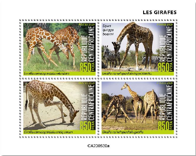 n° 7375/7378  - Timbre CENTRAFRIQUE Poste