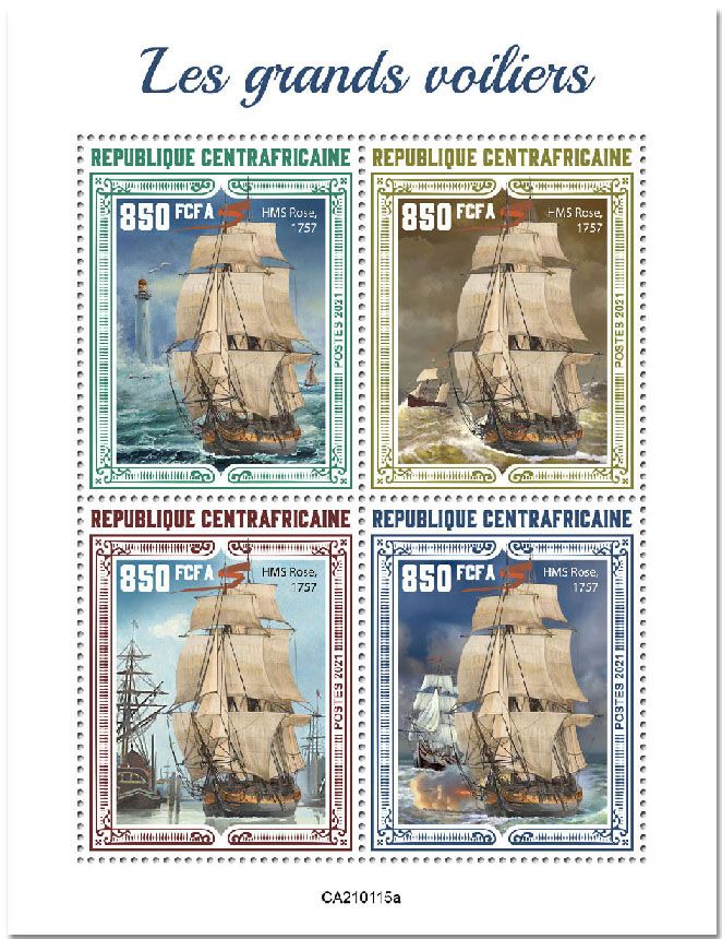 n° 7622/7625  - Timbre CENTRAFRIQUE Poste