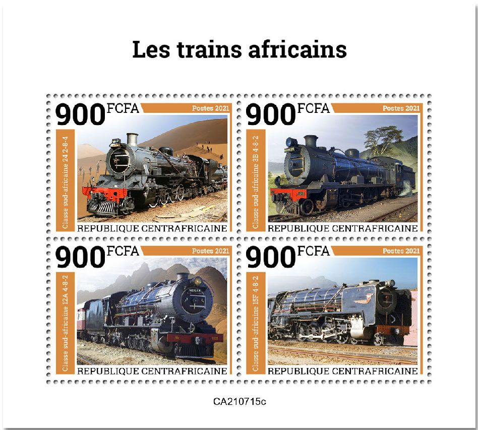 n° 8489A/8492A  - Timbre CENTRAFRIQUE Poste