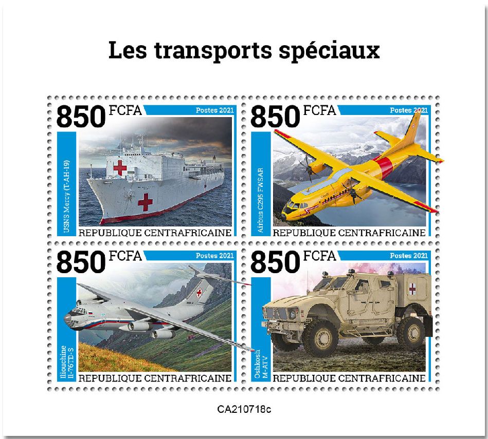 n° 8501A/8504A  - Timbre CENTRAFRIQUE Poste