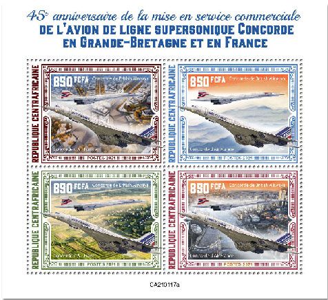 n° 7630/7633  - Timbre CENTRAFRIQUE Poste