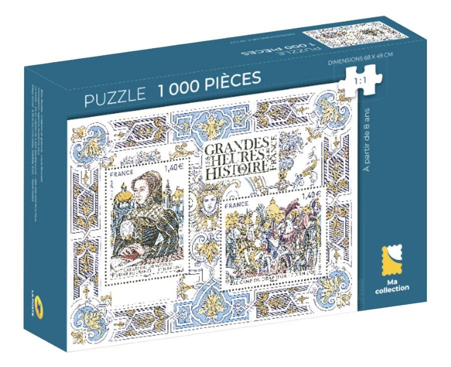 PUZZLE TIMBRÉS : LES GRANDES HEURES DE L’HISTOIRE DE FRANCE (1000 PIECES)