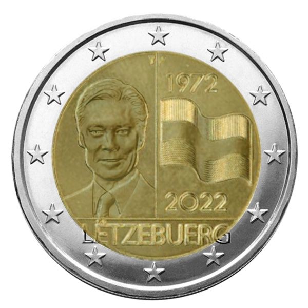 2 EURO COMMEMORATIVE 2022 : LUXEMBOURG (50 Ans du Drapeau Tricolore)