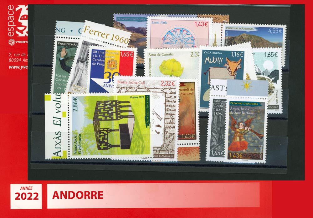 n° 870/884 -  Timbre Andorre Année complète (2022)