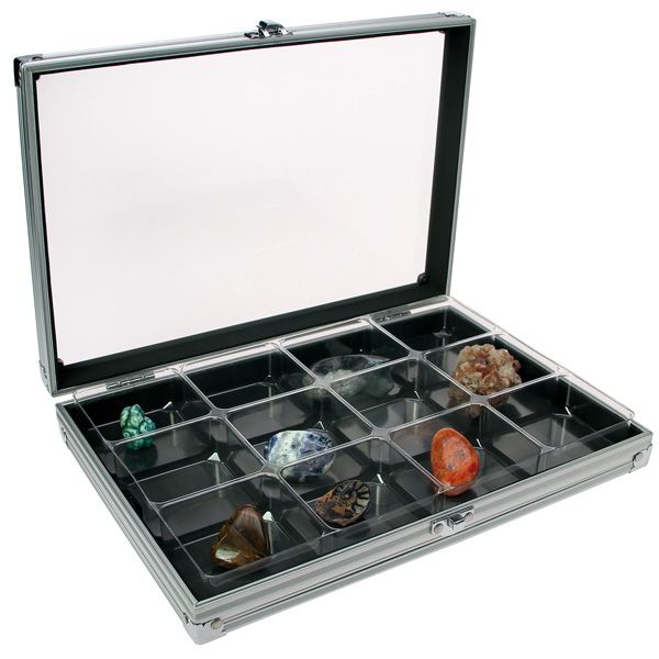 VITRINE ALU COMPACT  : 12 CASES (65 x 58 mm) - SAFE®