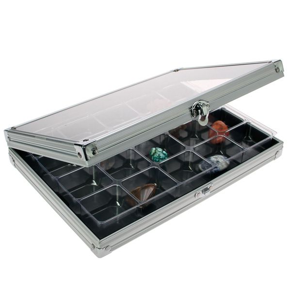 VITRINE ALU COMPACT : 20 CASES (36 x 49 mm) - SAFE®