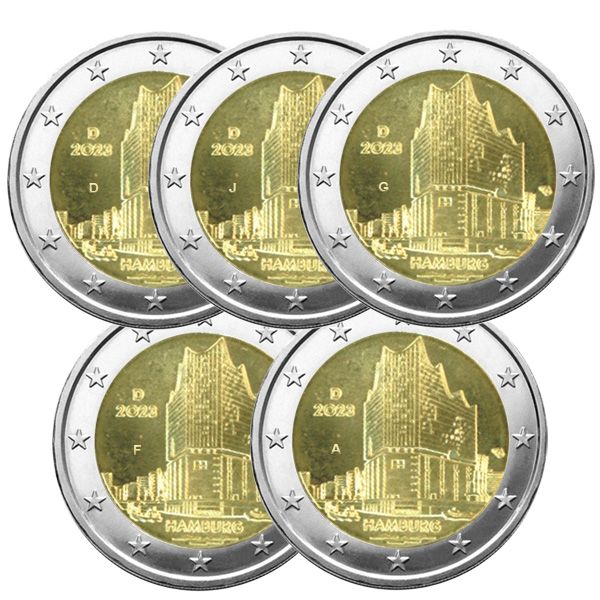 2 EURO COMMEMORATIVE 2023 : ALLEMAGNE (Présidence de Hambourg au Bundesrat) - 5 ateliers