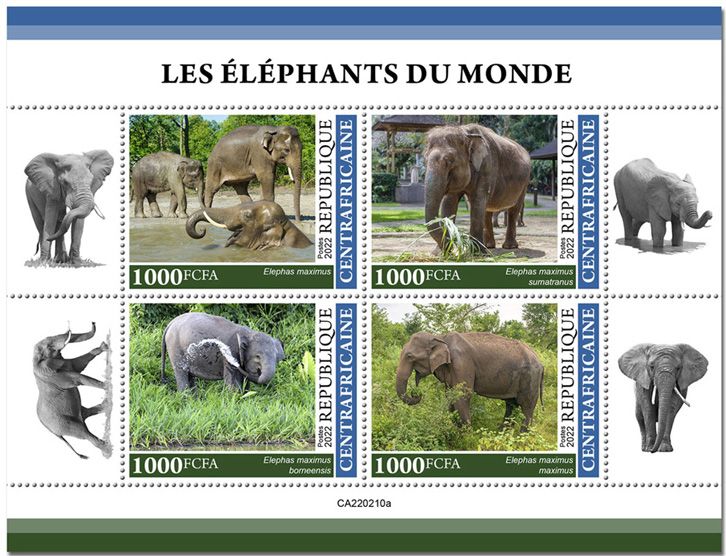 n° 8977/8980 - Timbre CENTRAFRIQUE Poste