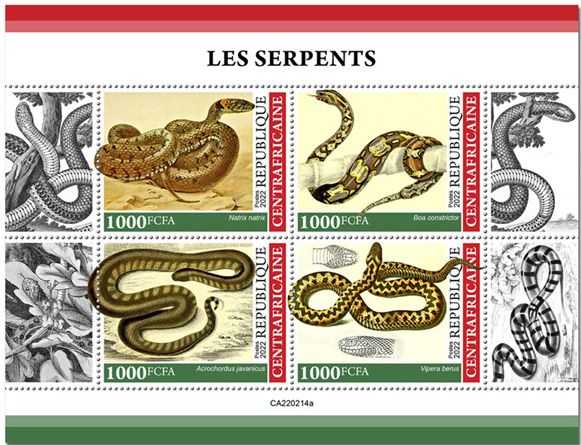 n° 8993/8996 - Timbre CENTRAFRIQUE Poste