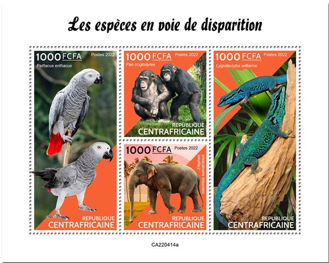 n° 9324/9327 - Timbre CENTRAFRIQUE Poste