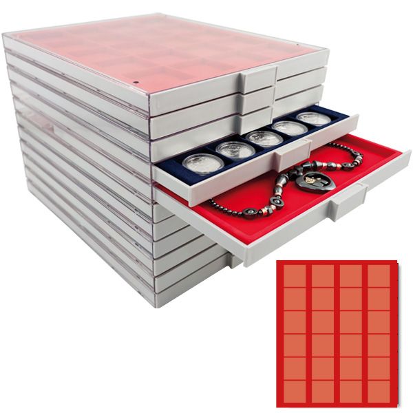 MEDAL CASE: 24 COMPARTMENTS