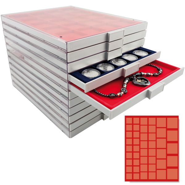 MEDAL CASE: 45 COMPARTMENTS