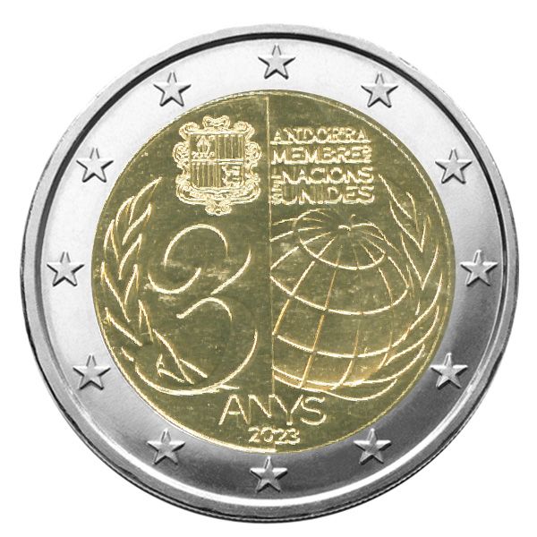 BU : 2 EURO COMMEMORATIVE 2023 : ANDORRE (30 ans de l'entrée à l'ONU)