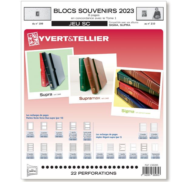 BLOCS SOUVENIRS SC : 2023 (JEUX AVEC POCHETTES)