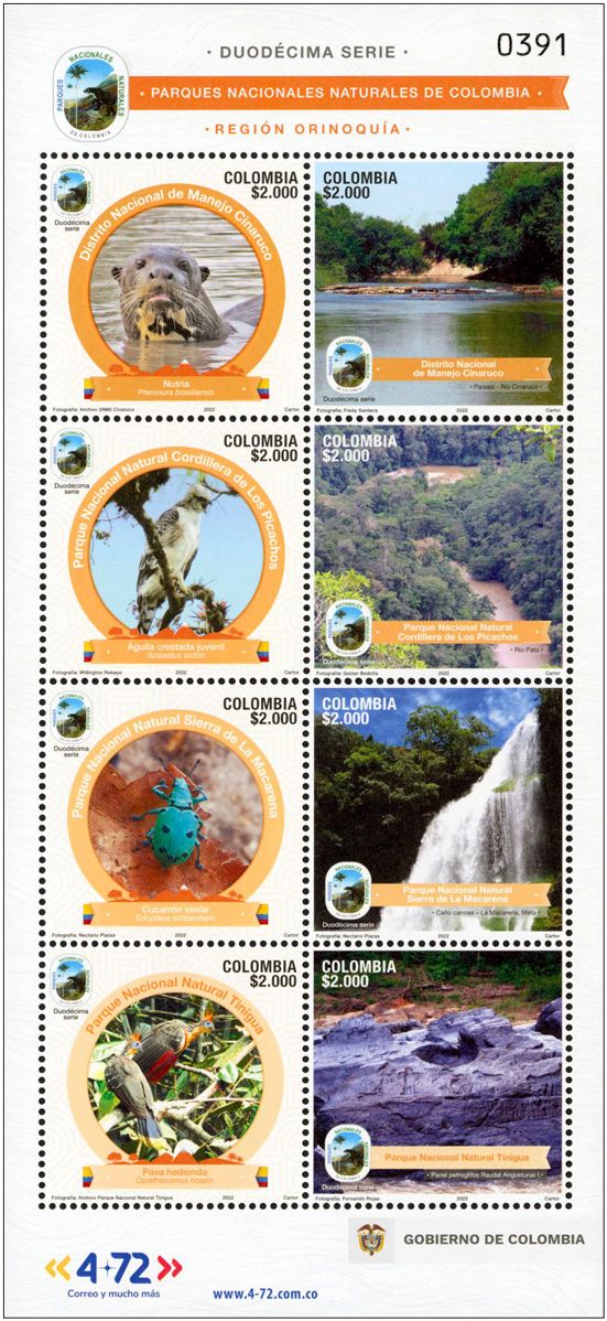 n° 2562/2569 - Timbre COLOMBIE Poste