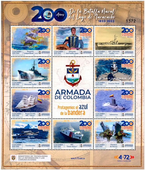 n° 2625/2634 - Timbre COLOMBIE Poste