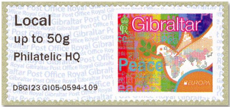 n° 122 - Timbre GIBRALTAR Timbres de distributeurs (EUROPA)