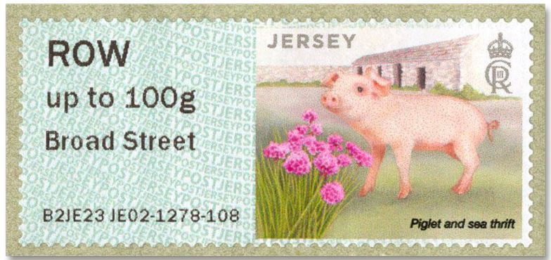 n° 71a/76a - Timbre JERSEY Timbres de distributeurs