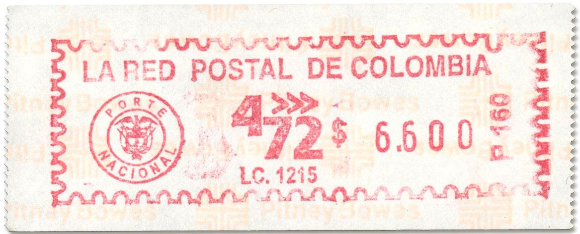 n° 2 - Timbre COLOMBIE Timbres de distributeurs