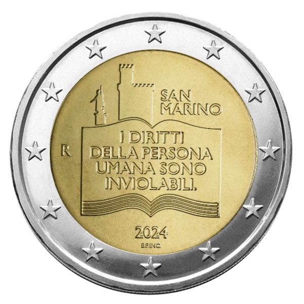 BU : 2 EURO COMMEMORATIVE 2024 : SAINT-MARIN (Déclaration des droits des citoyens)