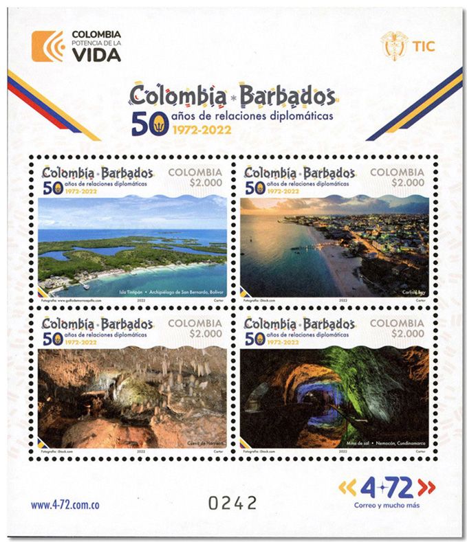 n° 2690/2693 - Timbre COLOMBIE Poste