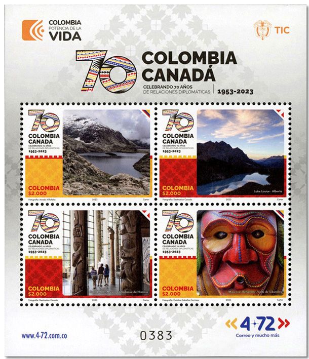 n° 2694/2697 - Timbre COLOMBIE Poste